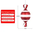 15cm red and white striped candy Christmas ornament made of painted PVC material - 15CM Red White Round Candy