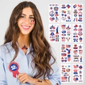 8 sheets of USA Independence Day temporary tattoos featuring flags and patriotic designs - QL031-040 Independence Day Set (10 Sheets)