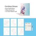 Ocean-themed watercolor painting set with 6 sketches, brush, and 12-color paint palette - Ocean Dream