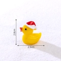 Mini resin Christmas duck wearing a red hat for DIY snow landscape, size 2.8cm x 2.5cm - Christmas Yellow Duck Large