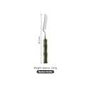 Bamboo handle butter knife in dark green finish, 16.5cm stainless steel dinnerware - Green Butter Knife