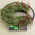 60cm Christmas berry wreath with green pine branches and red berries weighing 0.720kg - 50cm Hand-feel Pine Needle Christmas Wreath