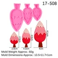 Pink silicone mold featuring three tree shapes for chocolate and cake decorations - Style 1-Trees / Pink