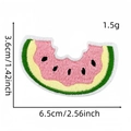 Dettagli dimensioni per toppa ricamata anguria, lunghezza 6,5 cm e altezza 3,6 cm visualizzati - Toppa Anguria 4#