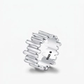 Anello a onde irregolare in argento sterling S925 con design estetico minimalista - Taglia US 5 / Argento