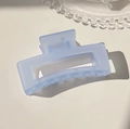 Matte light blue oversized hair claw clip for women with a rectangular hollow design - 10.5cm Matte Rectangular - Blue / Bulk (No Packaging)