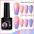 Esmalte térmico con purpurina LC-T03 que cambia de color rosa a morado frío - 03 (Rosa a Morado)