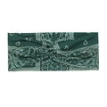 Elastisches breites Yoga-Stirnband mit grünem Paisleymuster und weichem Stoffknoten - Paisley Tintengrün