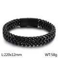 Matte black stainless steel braided keel bracelet for men with magnetic clasp closure - Black (KB162459-KFC)