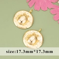 Ciondolo tondo scarabeo placcato oro 18K con anellino per creazione gioielli 17.3mm - MF6902A-Coleottero Dorato