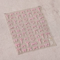 3D pink ribbon nail stickers with matte relief finish and pearl accents for manicure - Pink Weaving Bow Style (TL-161)