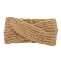 Fascia per capelli in maglia intrecciata da donna color cammello per l'inverno - Cammello