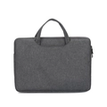 Detailed close-up of dark grey waterproof laptop bag with durable fabric and sturdy handles - 11/12 Inch / Dark Gray
