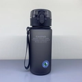 Borraccia sportiva CASNO nero opaco con chiusura di sicurezza e cinturino da polso - 400ml Grigio
