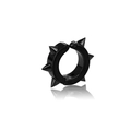 Single black punk spike rivet ear cuff earring for non-pierced ears on white base - 6-Spike Ear Clip / Black