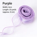 Purple semi-transparent chiffon ribbon roll with woven edges, 4cm wide and 10 yards long - Fishtail Ribbon Purple / 4cm Wide 9.1m Long