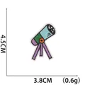 Detailed view of telescope embroidery patch with precise dimensions 4.5cm by 3.8cm - No. 9-Telescope