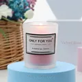 Pink Velvet Rose scented soy candle in frosted glass jar for home fragrance - Frosted Pink - Velvet Rose