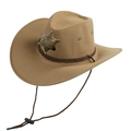 One Size (58cm) Dark Camel with Brown Rope