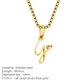 Gold-plated stainless steel letter G initial necklace with heart detail and box chain - Letter G / 38+5cm / Gold