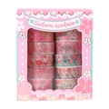 Sakura themed washi tape set in 10 rolls with pink floral patterns in a window gift box - April Sakura - Pink