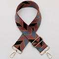 Adjustable wide shoulder strap with blue and red geometric zigzag woven pattern - No. 525