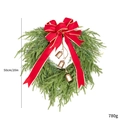Ghirlanda natalizia bohémien con fiocco di velluto rosso, campanelle d'oro 50cm - Ghirlanda Fiocco Campanella