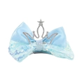 Pinza para el pelo con lazo azul claro de lentejuelas y corona de strass para niñas - Azul
