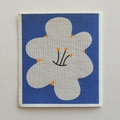 Absorbent wood pulp cellulose sponge cleaning cloth with blue floral pattern - Pear Flower