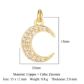 Pendentif croissant de lune doré en cuivre avec zircone 15x12mm charme bijoux DIY - Lune / Doré