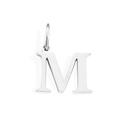 Silver-tone stainless steel alphabet letter M pendant for DIY necklace bracelet - Letter M / Steel