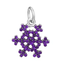 Sparkling silver snowflake pendant with purple rhinestones for DIY bracelets and gifts - Purple Snowflake Pendant (#29)