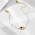 Bracciale occhio del diavolo in argento S925 placcato oro con zirconi blu e bianchi - Argento 925 / Giallo