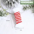 Red and white striped Christmas foam candy ornament with velvet texture, 16.5cm length - Small Red Candy / Red and White Striped