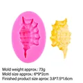 Pink shell-shaped silicone mold with yellow seashell craft for DIY cake or resin decor - 1#15-280 / Pink