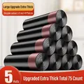 Bolsas de basura negras con cordón 45x50cm, pack de 5 rollos con 75 bolsas gruesas - 5 Rollos (75 Piezas en total) - 30 Micras