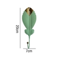Modern leaf shaped wall hook in green and gold finish, height 20cm and width 7cm - Green A (Ginkgo)
