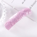 Detail of pink marble pattern rectangular hair clip with pearlescent finish - 32# Spring Clip (Pearly Pink Marble)
