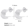 Orecchini a lobo in acciaio inox argento con motivo a rombi, 11,4 mm x 8 mm - Piccolo / Argento