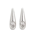 Tropfenohrringe aus silberfarbenem Edelstahl mit birnenförmigem Zirkonia-Schmuckstein-Set - Ohrringe / Silber