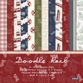 Doodle Rail train pattern scrapbook paper, 6x6 inch 160gsm acid-free decorative paper pads - 22016a 24 Sheets