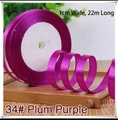 1cm rose purple polyester satin ribbon roll for gift wrapping and DIY crafts - 34# Rose Purple
