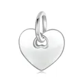Pendentif cœur en argent sterling S925 poli avec gravure personnalisable disponible - Style Gravable Personnalisé