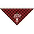 Red and black plaid Christmas dog bandana with Merry Christmas print and Santa Claus - SD-17 Red Plaid Merry Christmas