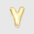 Polished golden letter Y bubble pendant bead with a round balloon style finish - Letter Y / 14K Gold