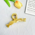 Minimalist 11cm beige hair claw clip with marble acetate texture and gold spring - Twist Shape 11cm-Brown Coffee