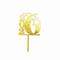 Detail of gold 2026 acrylic cake topper with star designs for New Year party decor - Gold 2026 Style B