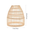 Handwoven rattan pendant lampshade in conical cage design with natural wood finish - Diameter 19*21cm