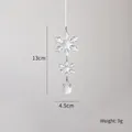 Acrylic snowflake ornament with crystal finish and water drop pendant, 13cm height - Small Snowflake String