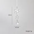 Acrylic snowflake ornament with crystal finish and water drop pendant, 13cm height - Small Snowflake String